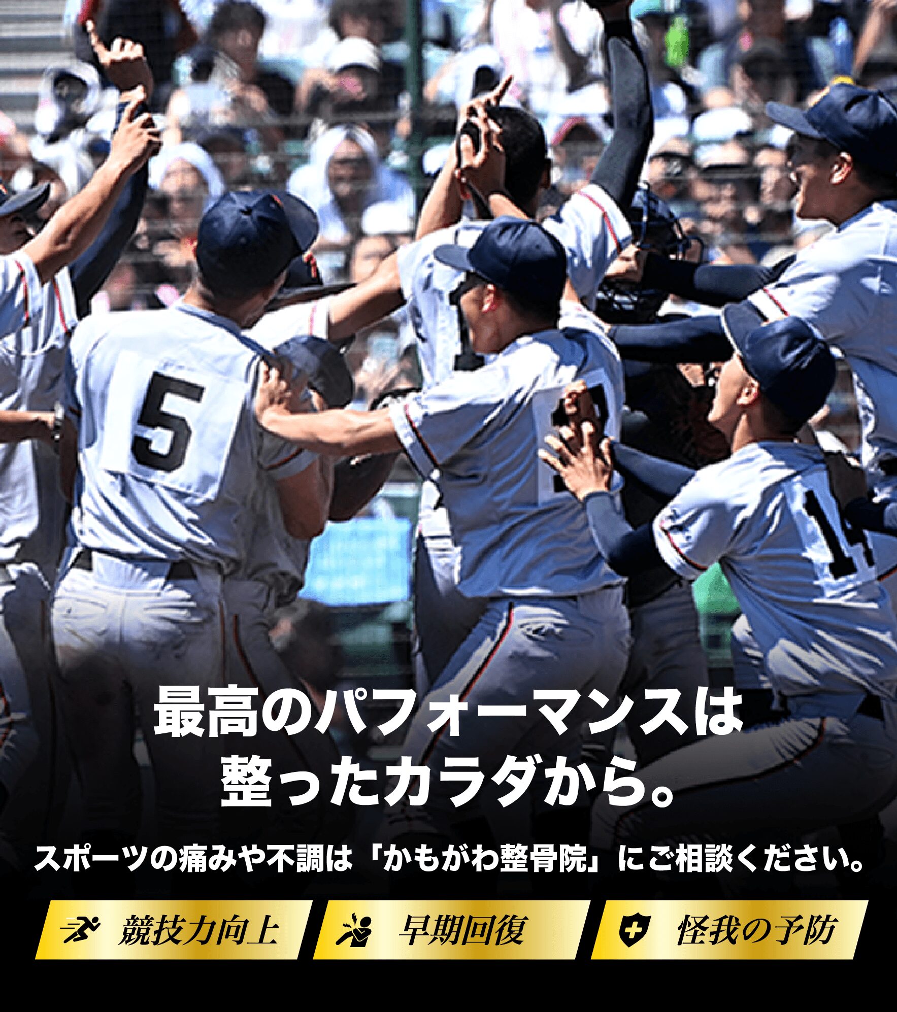 かもがわ整骨院野球イメージ